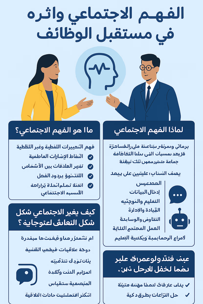 الفهم الإجتماعي و ده اللي بيخلي بعض الوظائف "في خطر" و معظمها فى "امان تماما"