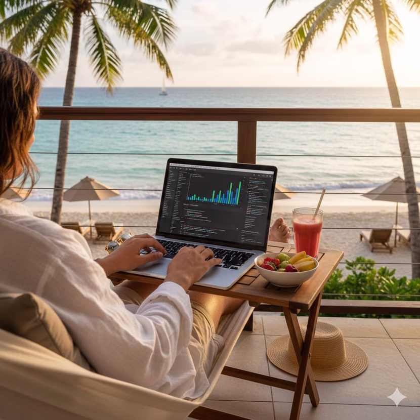 العمل "أون لاين" في الإجازة: استثمار الوقت لتعزيز المهارات والدخل