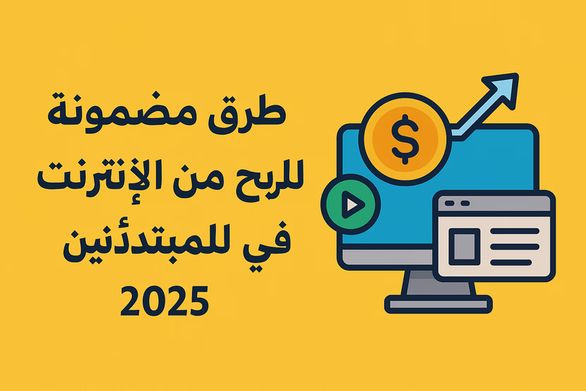 طرق مضمونة للربح من الإنترنت للمبتدئين في 2025 شرح تفصيلي مع خطوات وأمثلة