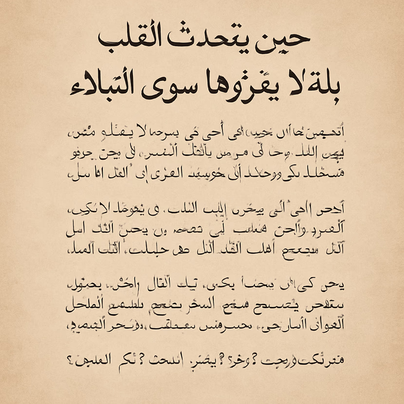 حين يتحدث القلب بلغة لا يقرؤها سوى النبلاء