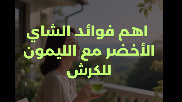 اهم فوائد الشاي الأخضر مع الليمون للكرش